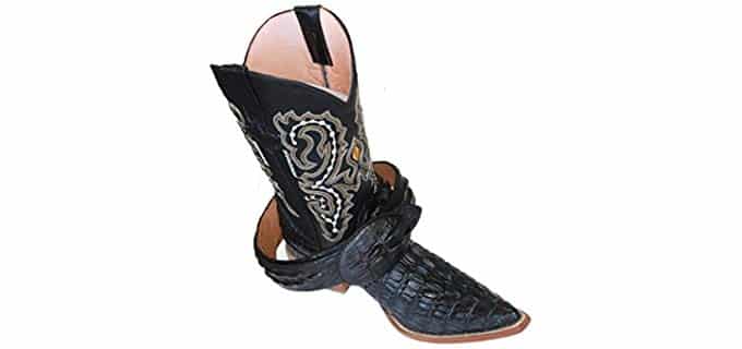 Dona Michi Men's Western Cowboy - Leather Crocodile Print Work Boot