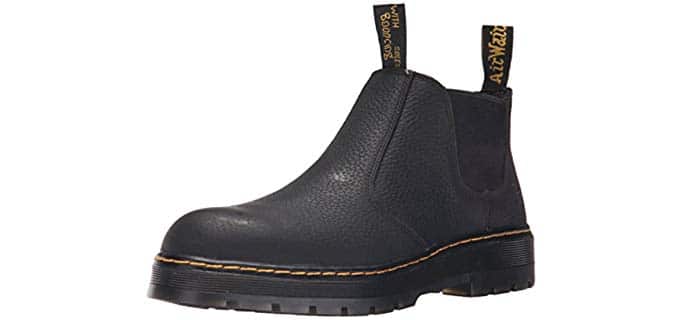 Dr. Martens Men's Rivet Steel Toe Chelsea - Slip On Steel Toe Work Boot