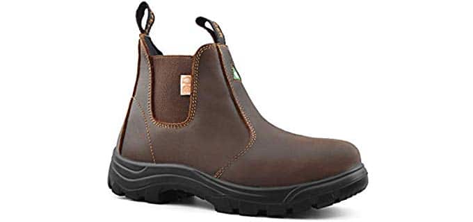 Tiger Women's Tiger Women's Work Boots - Slip On Steel Toe Work Boot