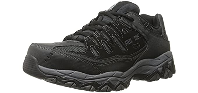 Sketchers Men's For Work 77055 Cankton - Athletic Steel Toe Sneaker