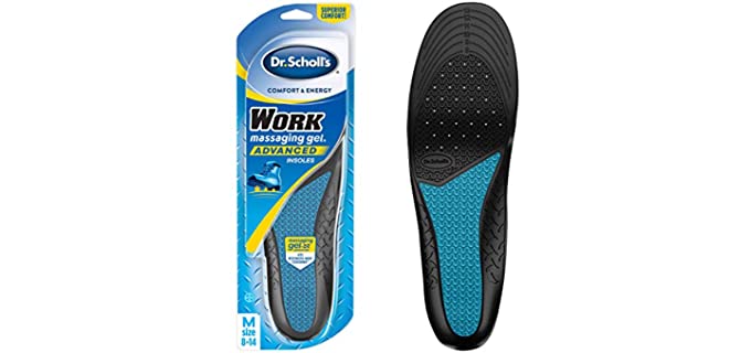 Dr Scholl's Men's Work Massaging Gel Advanced Insoles - For Men Shoe Inserts