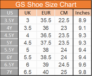 gs shoe size chart