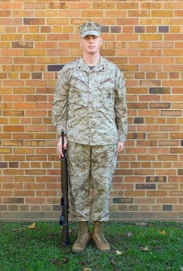 Marine in BDU with bloused boots